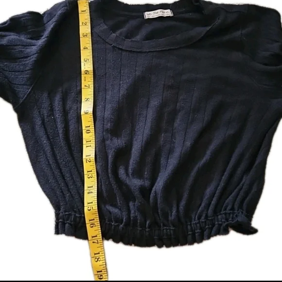 We The Free Womens Black Cropped Ribbed Knit Long Sleeve Top S - Picture 13 of 13